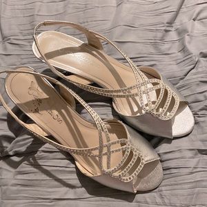 Silver Kitten Heels